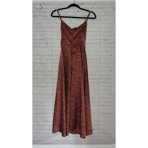 Petal & Pup Bethan Red Polka Dot Tie Front Midi Dress Size 4 - Picture 5 of 6